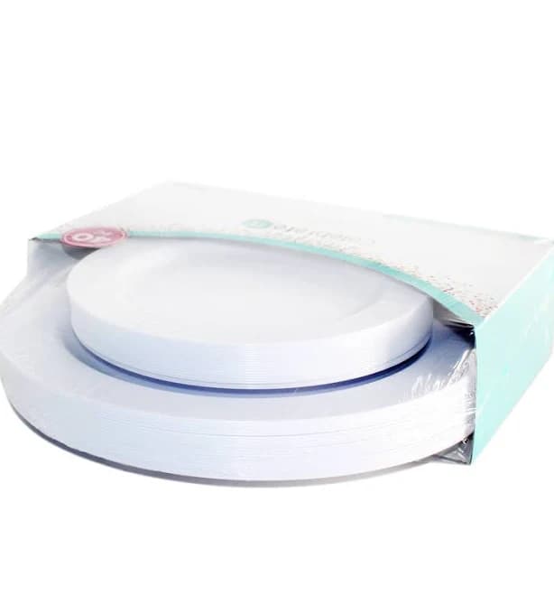 Celebrate It 40ct White Plastic Dinner & Lunch Plate Set