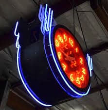 Double Sided Enameled Neon Clock at 1stDibs