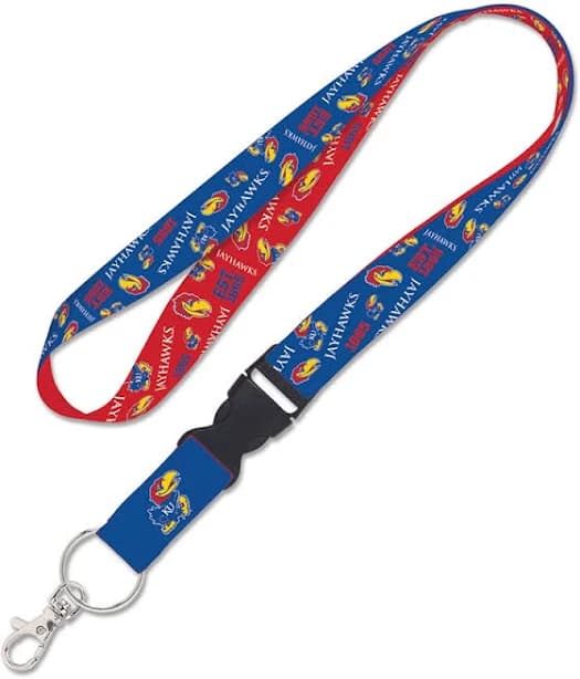 Kansas Jayhawks Scatter Print Reversible Lanyard