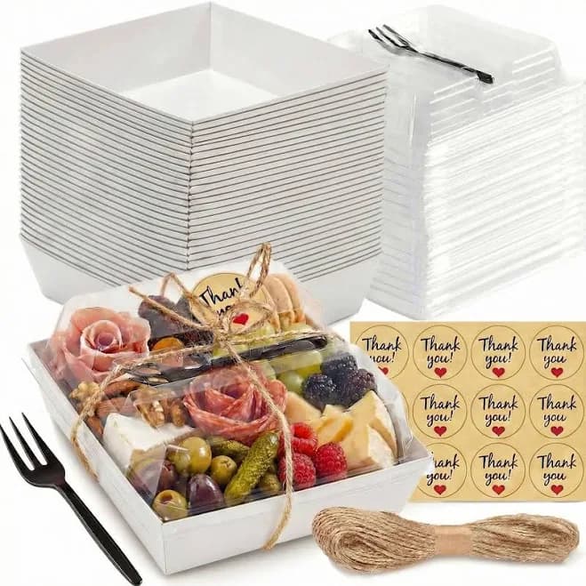Leafiew 50 Pack Small Individual Charcuterie Boxes