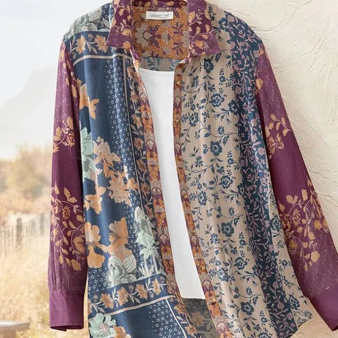 Bella Terra Mixed Print Shirt
