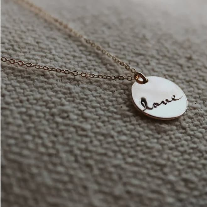 Gold-Filled Love Script Necklace