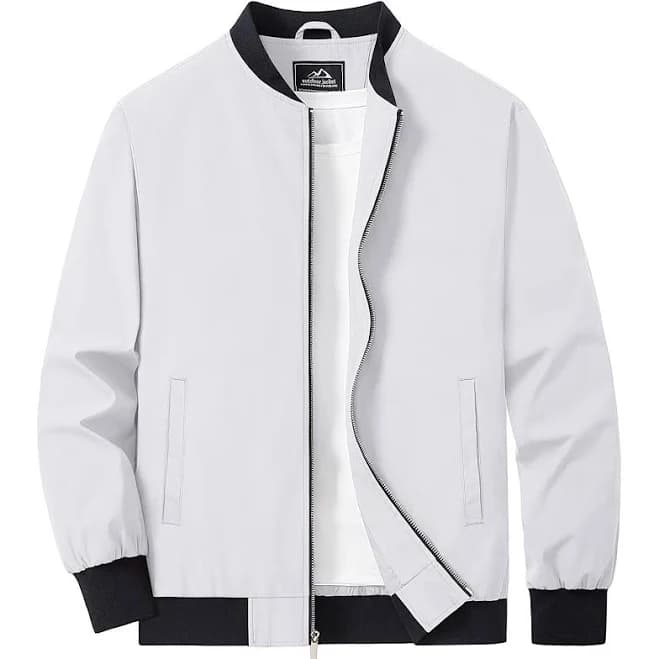 Men's Lightweight Bomber Jacket with Pockets