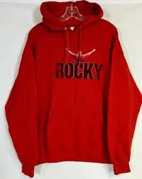 Rocky Victory Distressed Mens Hoodie Red Officially Licensed Sz L