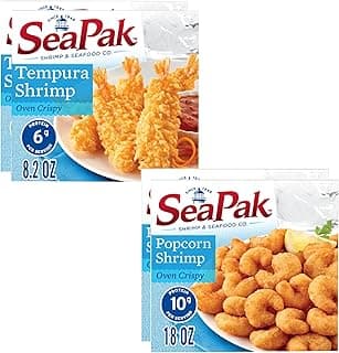 SeaPak Tempura Shrimp in Sweet Spicy Orange Sauce and Popcorn Shrimp with Oven Crispy Breading - Frozen Seafood - Easy to Bake - 2 Pack (23+18 oz) - Ready Set Gourmet Donate a Meal Program