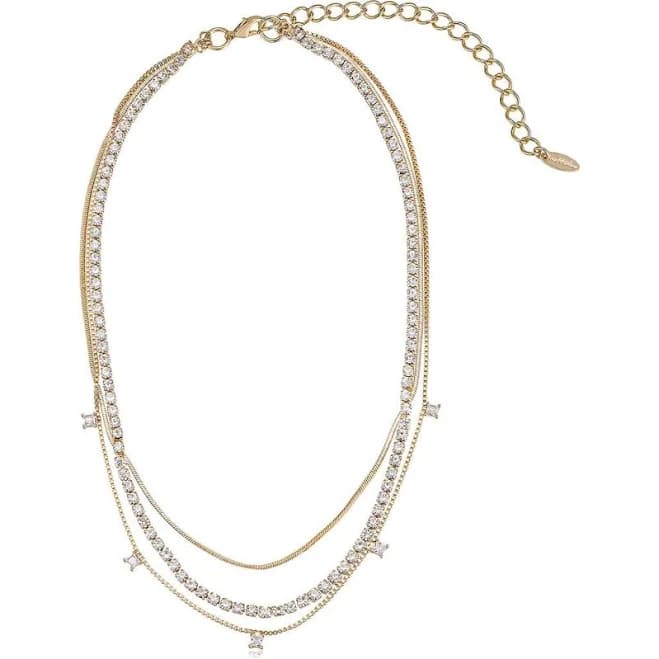 Ettika 18k Gold-Plated Cubic Zirconia Chain Necklace Set of 4