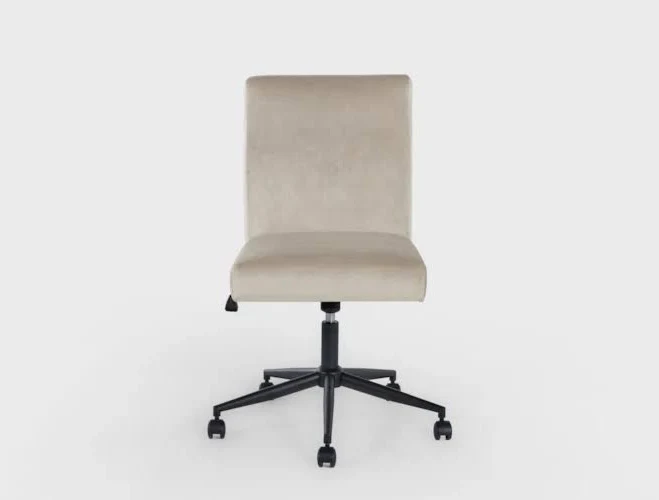 Steff II Tan Office Chair with Wheels - Brown Fabric/Metal/Polyester 19.25"W x 26"D x 37.25"H at Living Spaces