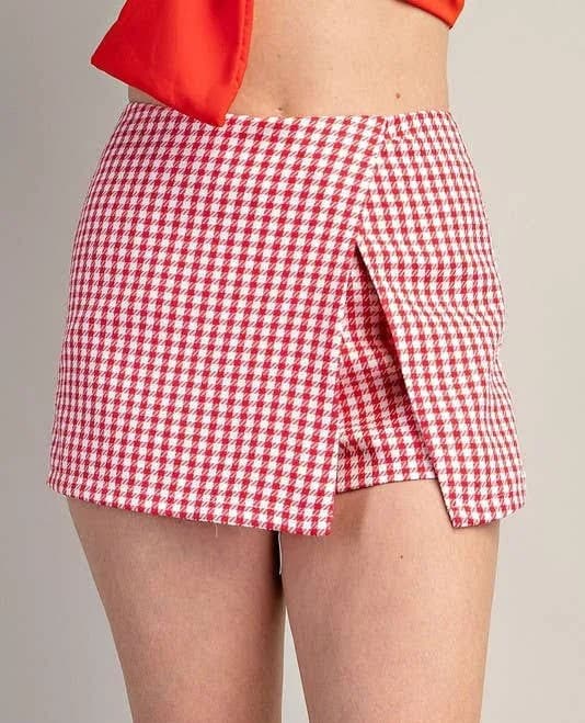 Clovis Floral Gingham Skort