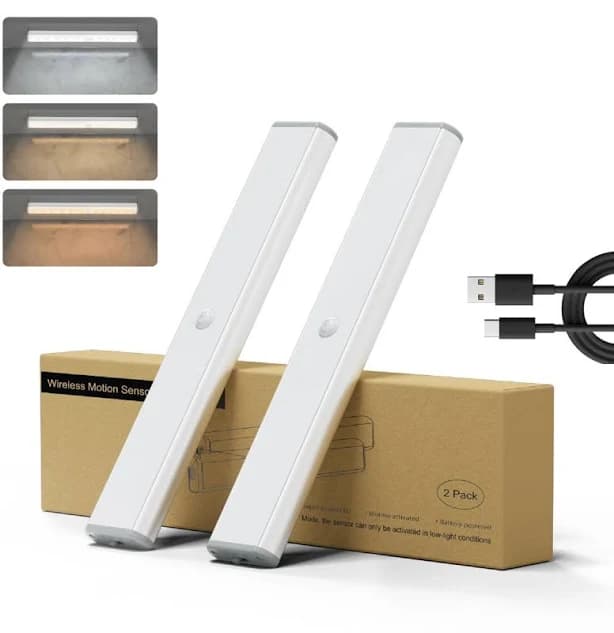 Lepotec Wireless Rechargeable Motion Sensor Light Set of 2