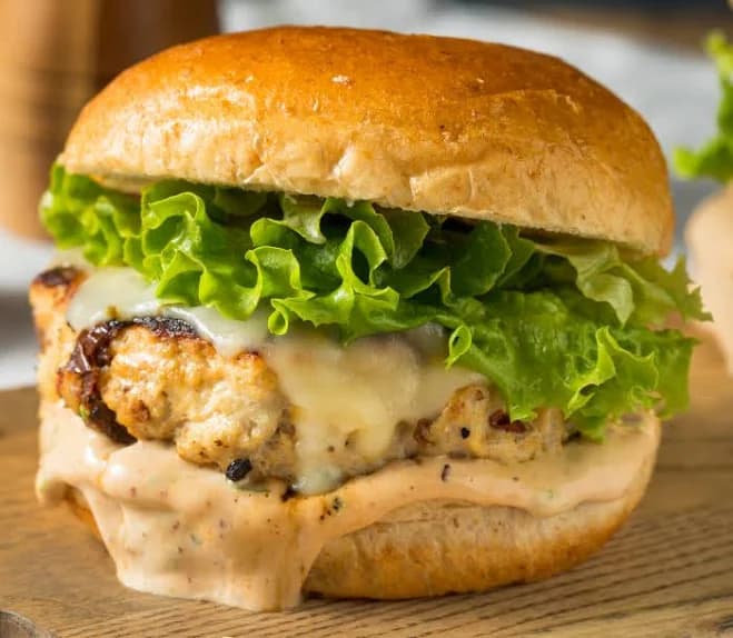 Double Cheese Bacon Chicken Burger Patties