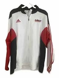 Adidas Track and Field Mens XL Jacket White, Red, Lightweight 3 Stripes Everyday