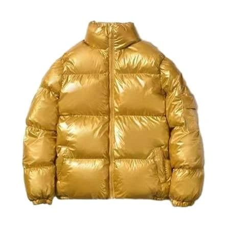 Men's Shiny Quilted Full Zip Puffer Jacket