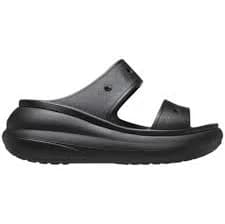 Crocs Crush Sandal Black Noir Platform Two Strap 207670-001 Mens 8 Womens 10
