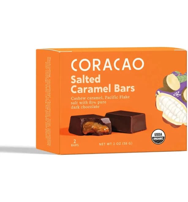 Coracao Confections Organic Salted Caramel 80% Dark Chocolate Bar