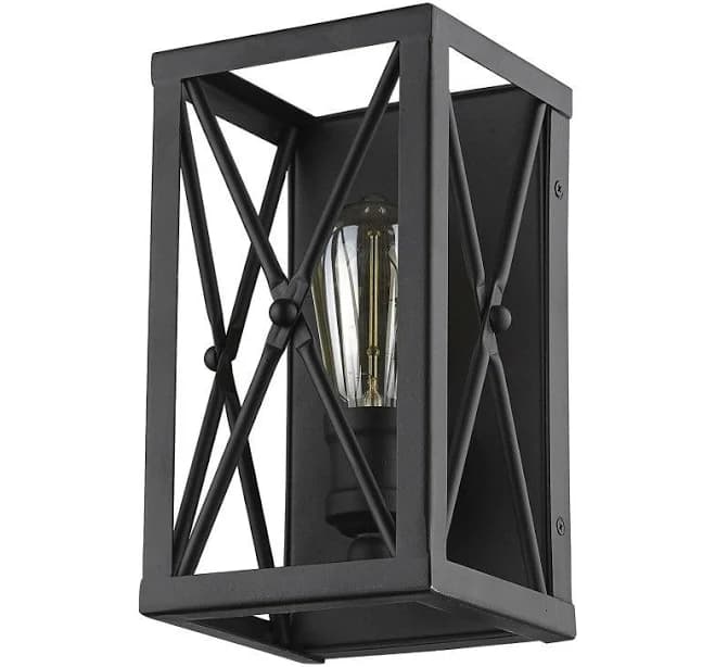 HomeRoots Brooklyn 1-Light Matte Black Metal Sconce