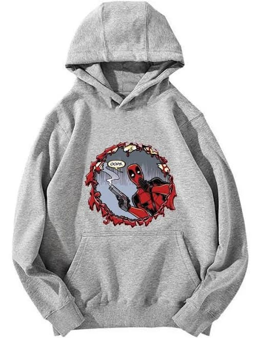 Comics Retro Classic Deadpool Mask Graffiti Big Face Pullover Hoodie