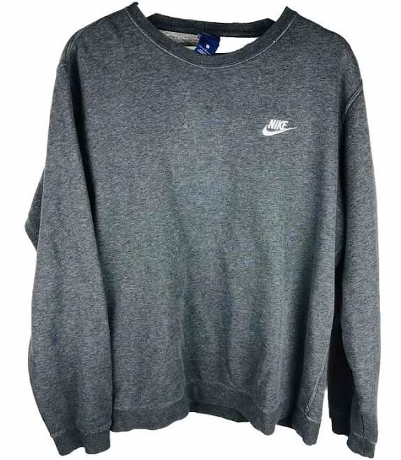 Vintage 90s Grey Nike Swoosh Embroidered Crewneck Sweatshirt Men’s