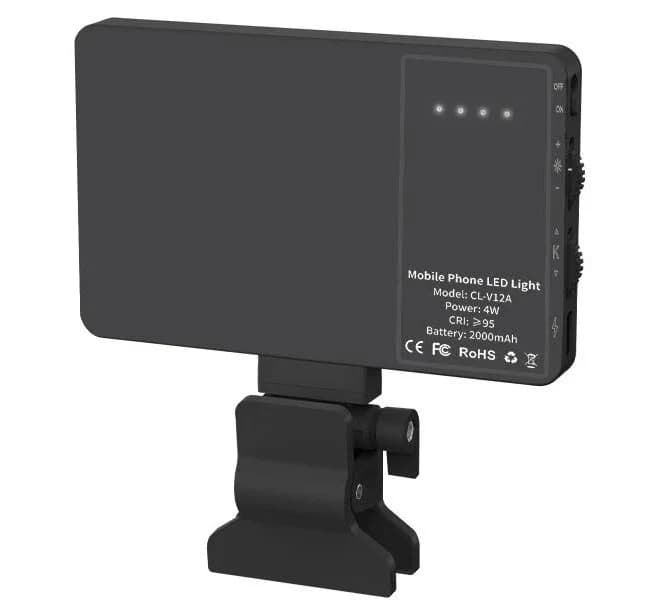 MAMEN Portable Video Light 2500K-9000K LED Selfie Light With Front & Back Phone Clip For Phone