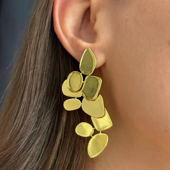 Modern Sculptural Petal Drop Earrings