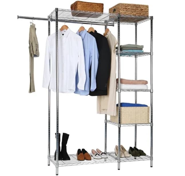 Style Selections Freestanding Chromed Steel Clothing Rack