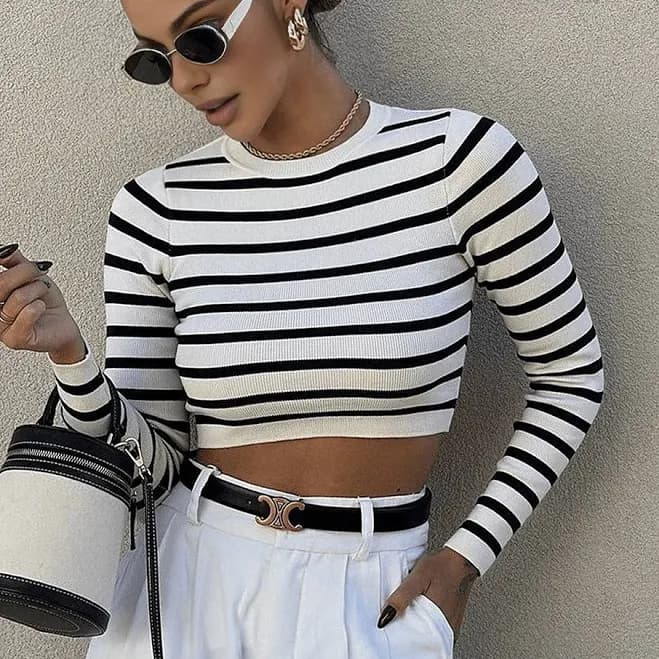 Striped Bodycon Knit Top