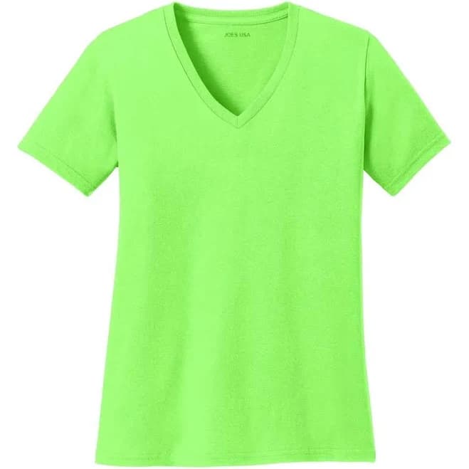 Joe's USA Ladies 5.4-oz Cotton V-Neck T-Shirt