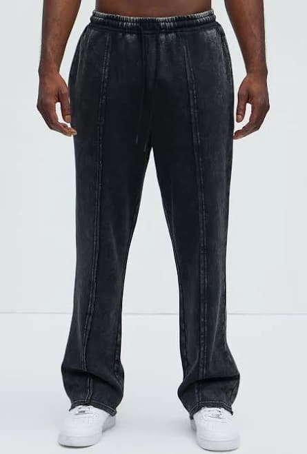 Fashion Nova Men's Tyson Frayed Seams Sweatpants