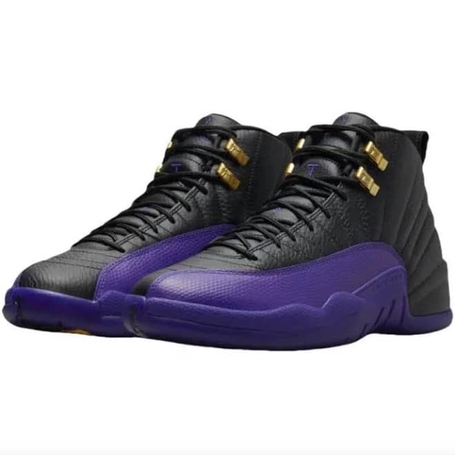 Jordan Shoes | Black And Purple High-Top Sneakers With Gold Accents | Color: Black/Purple | Size: 42eu | Phanfoshine's Closet