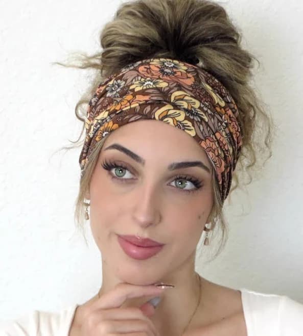 Floral Extra Wide Scrunchy Headband