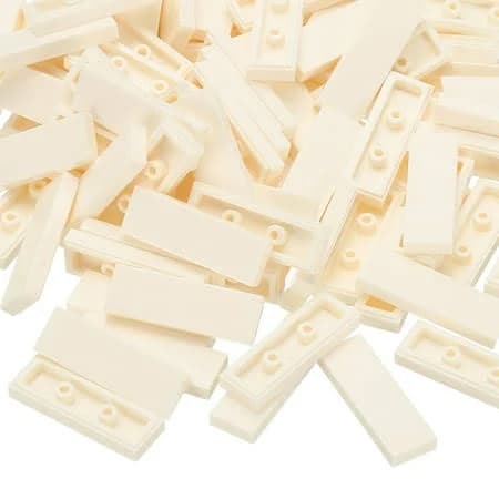 122 Pcs Flat Blocks Bulk 1x3 Square White Classic Tiles Smooth Surface Mini Building
