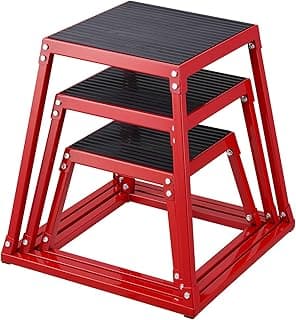 Plyometric Jump Box, 18 Inch Plyo Box, Steel Plyometric Platform and Jumping Agility Box, Anti-Slip Fitness Exercise Step Up Box for Home Gym Training, Conditioning Strength Training