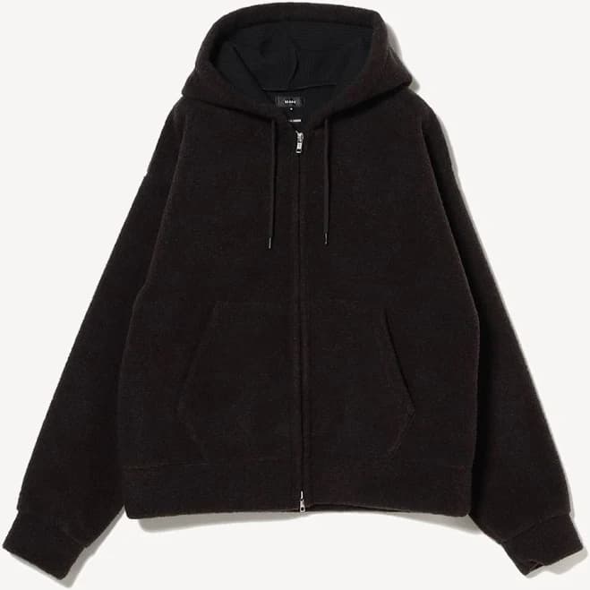 Silver Full Zip Hoodie DARK BROWN / XL