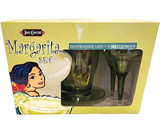Jose Cuervo Margarita Set Pitcher Salter Dish 4 Green Shatterproof