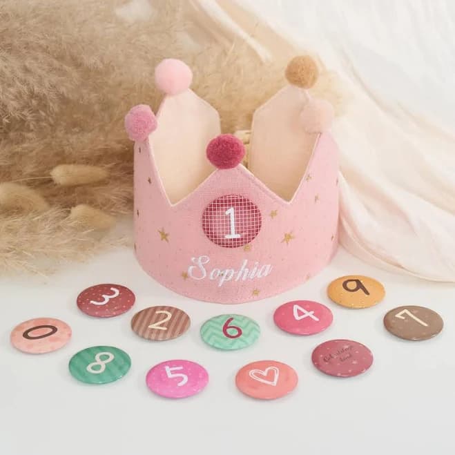Lalamira Personalized Embroidered Birthday Crown