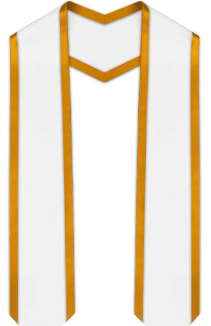 White Pointed Graduation Stole