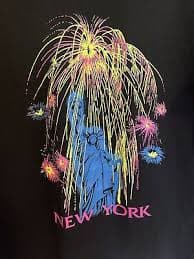 Vintage New York Screen stars Tshirt XL Statue Of Liberty FIREWORKS BACKROUND | eBay
