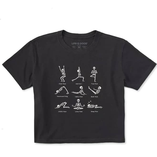 Life Is Good Women's Skeleton Yoga Poses T-Shirt