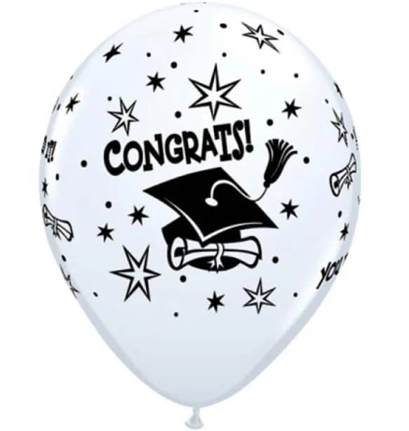 11" Congrats! Cap Latex Balloons