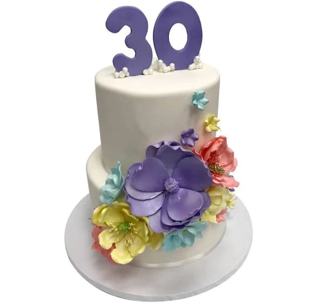 Flirty Thirty Tier Cake w Cream