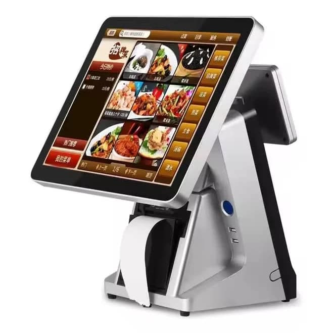 GK-S390A 15.6′′ Android POS dual screen touch screen kiosk with cash register & printer