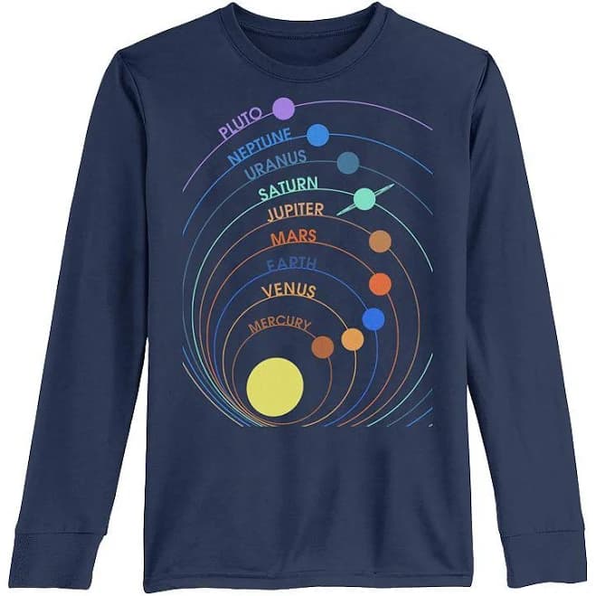 Boys Space Solar System Long Sleeve Tee