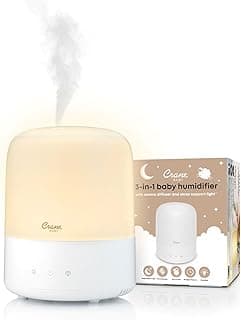 3-In-1 Baby Humidifier Aroma Diffuser with Adjustable Nightlight, Auto-Shutoff, Humidifier for Baby Nursery, Baby Diffuser for Nursery