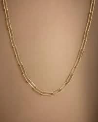 14K Gold Paperclip Chain Necklace