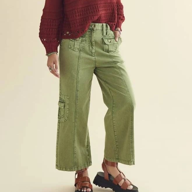Wide Leg Acid Cargo Pants