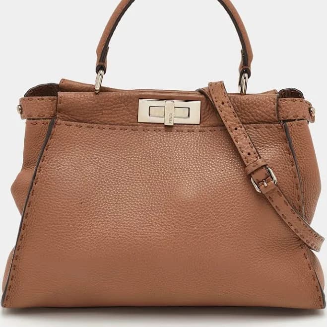 Fendi Selleria Peekaboo Leather Satchel