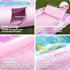 SLOOSH Inflatable Tanning Pool Lounger Float, 85" x 57" Extra Large Pool Floats Adult with Pillow, 4 in 1 Suntan Tub Raft Floatie,Sunbathing Bed Lounge for Water Blow Up Ball Pit, XL-Blushing Pink : Toys & Games - Amazon.com