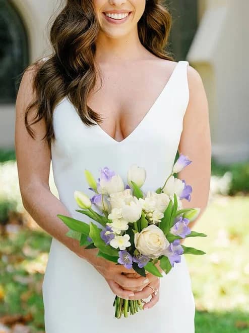 10.3 inch Lilac & White Bridal Bouquet