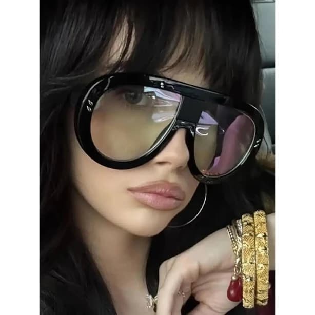 Retro Large Frame Transparent Eyeglasses, Anti-Blue Light PC Lens, Casual Style Unisex Fashion Glasses, for Daily Wear, Reading & Writing, Stylish