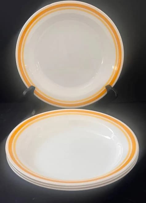 Corelle Citrus Yellow Stripe Rim_ 8.5 inch soup plates_ Pick_ B