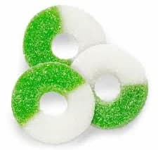 GREEN APPLE GUMMY CANDY RINGS - 1lb - BULK - Fresh- BEST PRICE